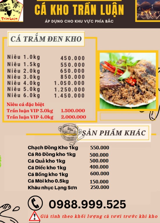 bang gia ca kho lang vu dai ha noi